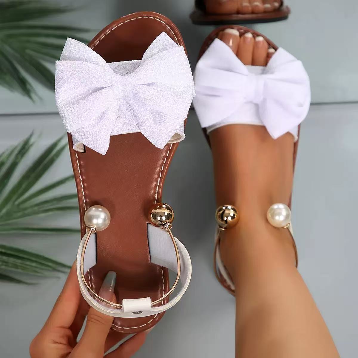 Clarks Women Bow Pearl Flat Sandals, Lightweight Comfortable Non-slip Shoes ( PayPal Checkout Save $5 ) - Image 6