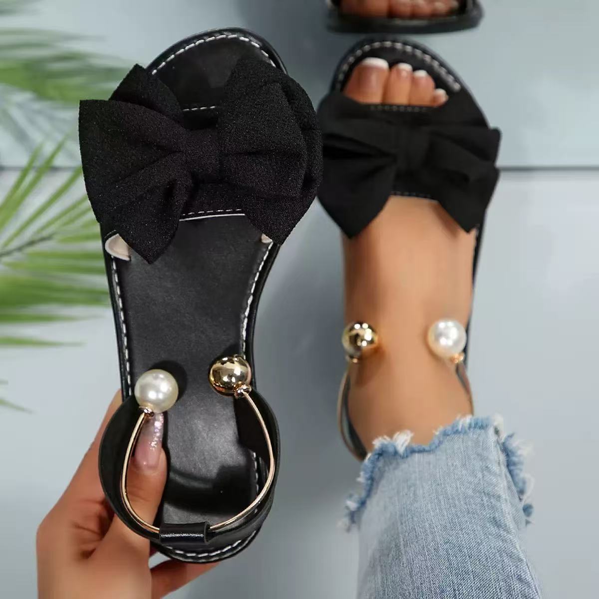 Clarks Women Bow Pearl Flat Sandals, Lightweight Comfortable Non-slip Shoes ( PayPal Checkout Save $5 ) - Image 7