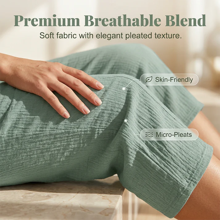 Nordstrom Women's Solid-Color Pleated Cotton - Linen Cropped Pants ( PayPal Checkout Save $5 ) - Image 6